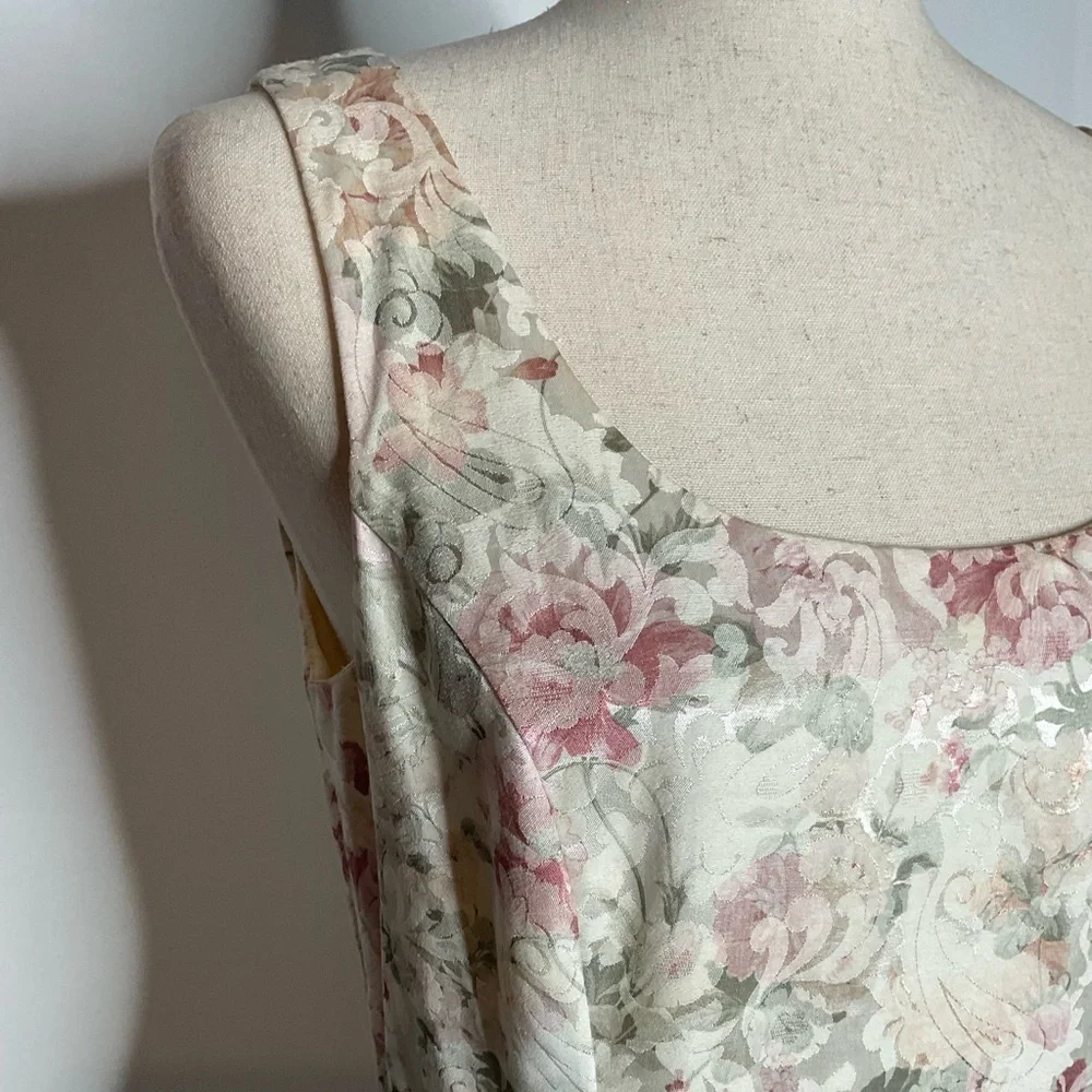 Jessica McClintock Floral Jacquard Scoop Neck Sleeveless Ball Wedding Gown 10 - Picture 1 of 8